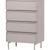 WOOOD Tours Ladekast 4 Lades - Melamine/ MDF - Zand - 102x70x42