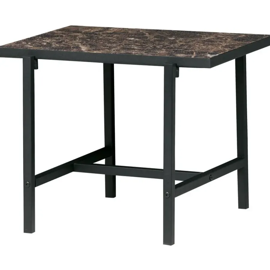 WOOOD Turn Around Bijzettafel - Hout/Metaal - Zwart - 40x50x44