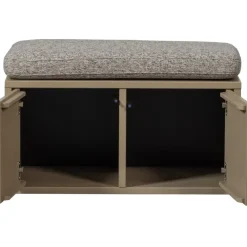 WOOOD Turner Opbergbank Incl. Kussen- Grenen - Mud - 47x80x44