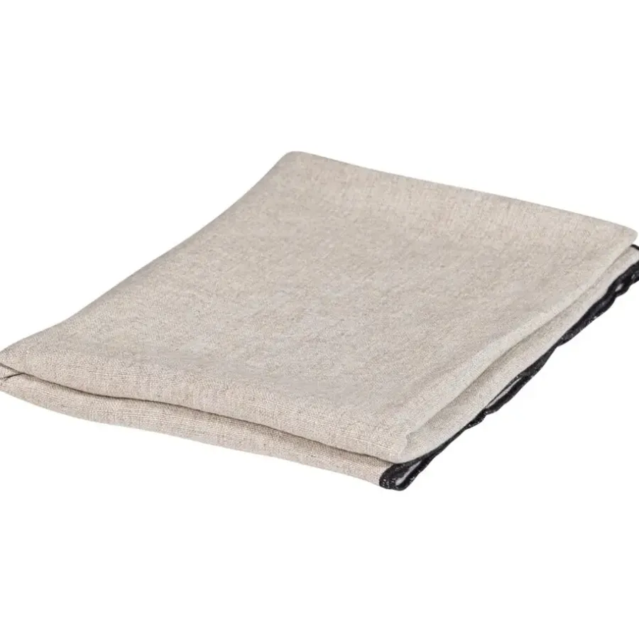 WOOOD Unique Plaid - Viscose/Linnen - Zwart/Off White - 53x49x48