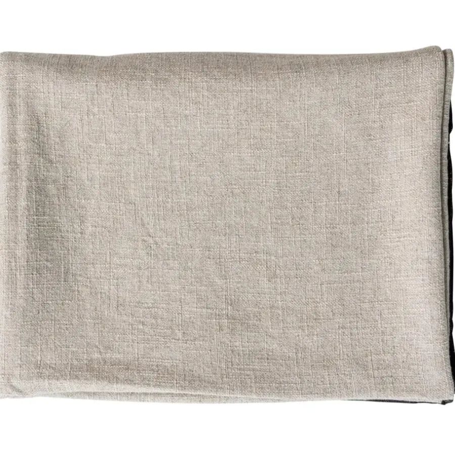 WOOOD Unique Plaid - Viscose/Linnen - Zwart/Off White - 53x49x48