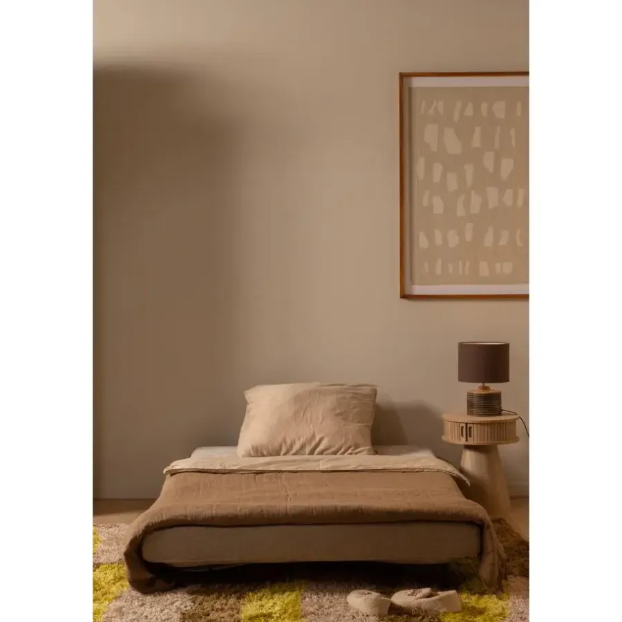 WOOOD Xem Slaapbank - 1-Persoons - Chenille stof - Naturel - 80x122x92