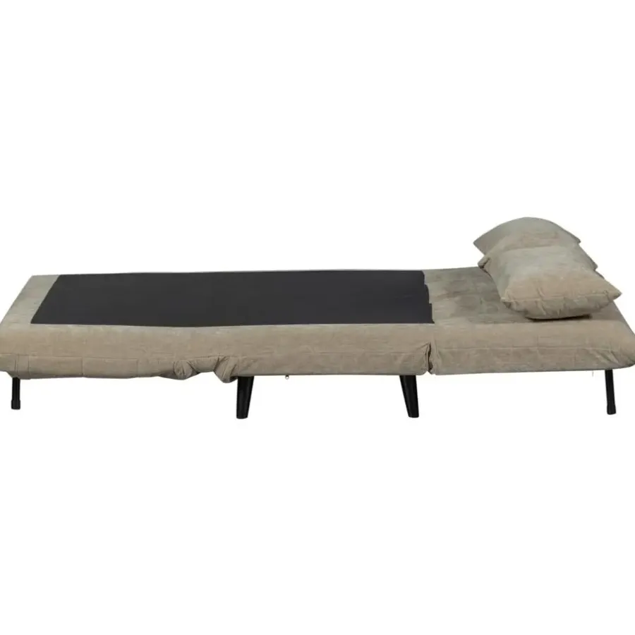 WOOOD Xem Slaapbank - 1-Persoons - Chenille stof - Naturel - 80x122x92