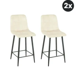Barkrukken-HomeMixx 2x Barkruk Jax - Velvet Taupe (Set van 2)