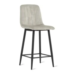 Barkrukken-HomeMixx 2x Barkruk Jax - Velvet Taupe (Set van 2)