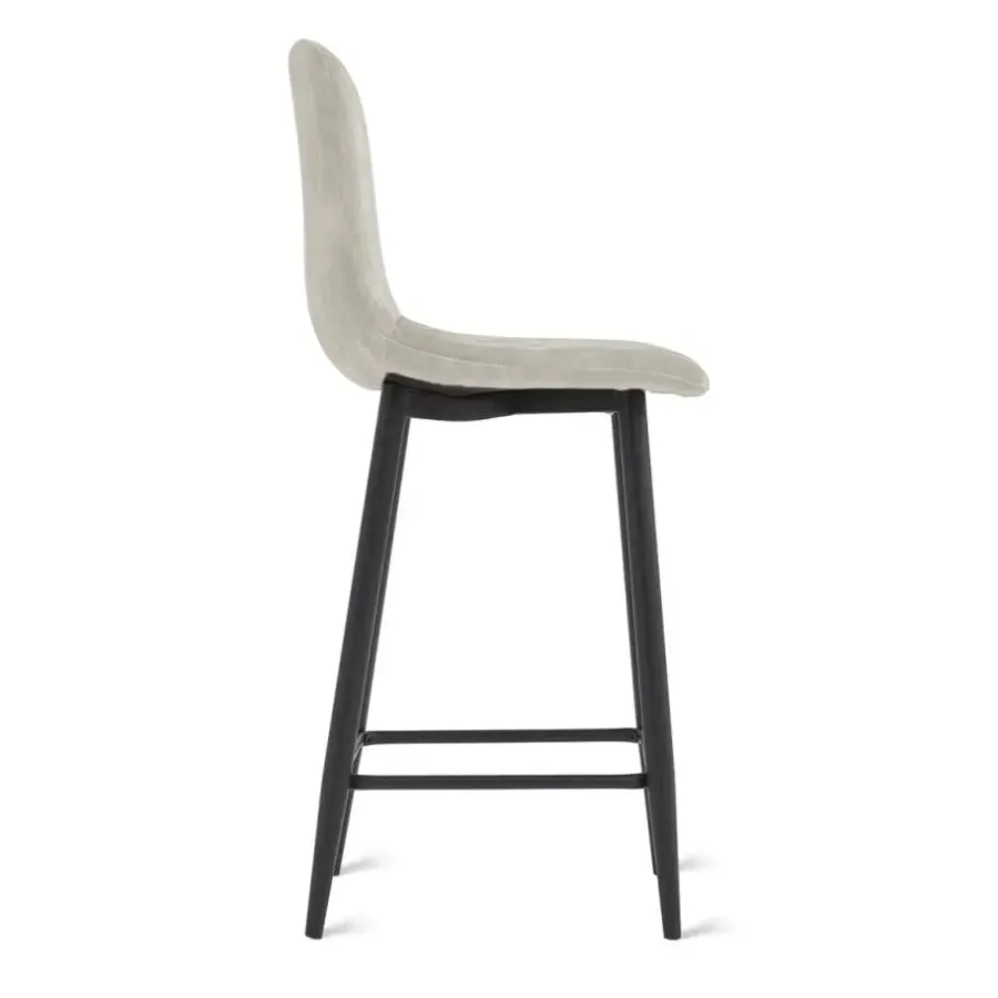 Barkrukken-HomeMixx 2x Barkruk Jax - Velvet Taupe (Set van 2)