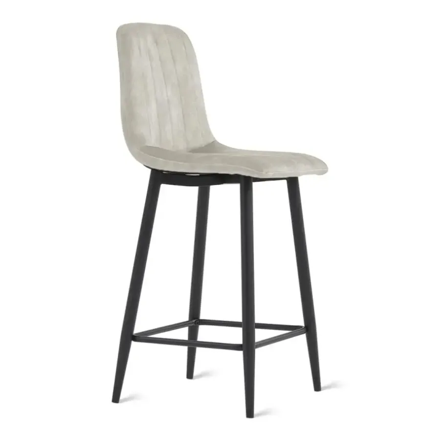 Barkrukken-HomeMixx 2x Barkruk Jax - Velvet Taupe (Set van 2)