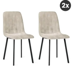 HomeMixx 2x Eetkamerstoel Minsk Fluweel Beige