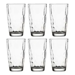 Waterglazen-Bormioli Rocco 6x Stuks tumbler waterglazen/sapglazen Diamond Dof 470 ml