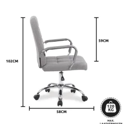 Bureaustoelen|Bureaustoelen-Xairo Milaan - Bureaustoel - Stof - Grijs