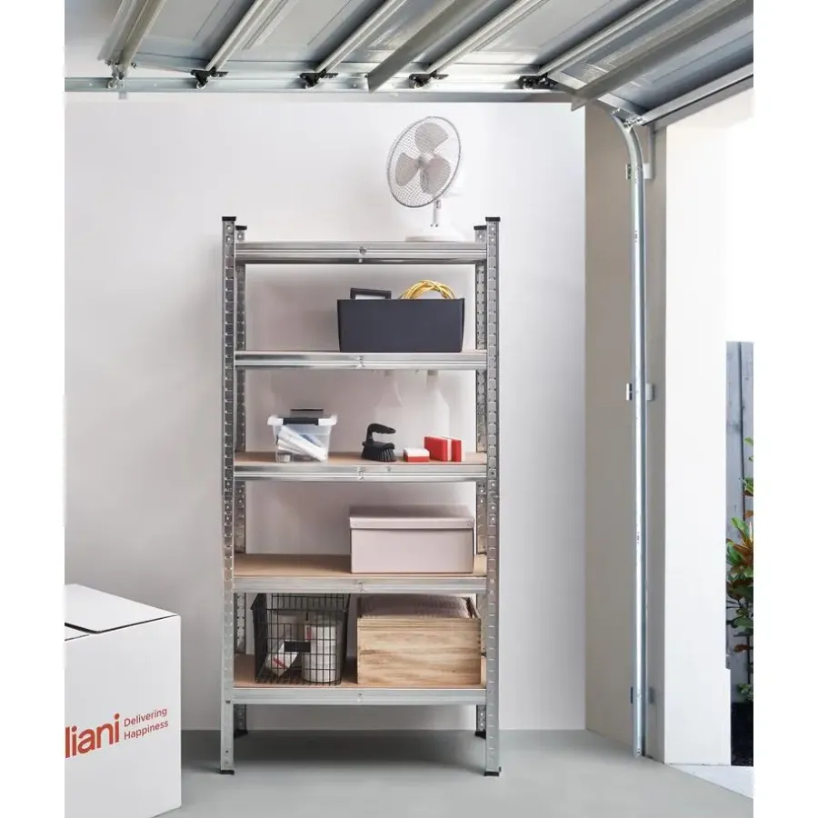 Leen Bakker XITTA - Stellingkast 5 planken - Zilver - 150 cm - Staal