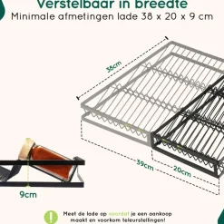 Wandrekken-XIVADA Kruidenrek met 24 potjes - Organizer lade liggend - Met labels