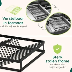 Wandrekken-XIVADA Kruidenrek met 24 potjes - Organizer lade liggend - Met labels