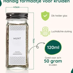 Wandrekken-XIVADA Staand kruidenrek met 24 kruidenpotjes - 240 kruidenlabels