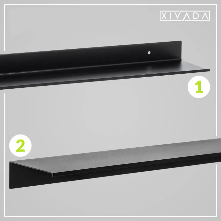 XIVADA Wandrek Rosa - Industrieel - Aluminium - Boren - Zwart - 60 cm