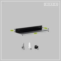 XIVADA Wandrek Rosa - Industrieel - Aluminium - Boren - Zwart - 60 cm