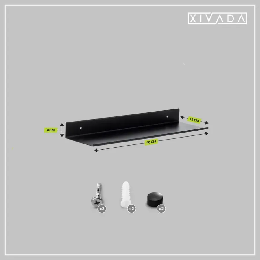 XIVADA Wandrek Rosa - Industrieel - Aluminium - Boren - Zwart - 60 cm