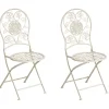 Bistro- & Balkonsets-Leen Bakker YAVIZA - Set van 2 tuinstoelen - Lichtbeige - IJzer