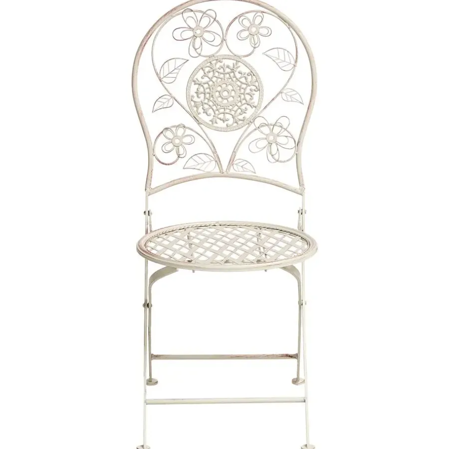 Bistro- & Balkonsets-Leen Bakker YAVIZA - Set van 2 tuinstoelen - Lichtbeige - IJzer