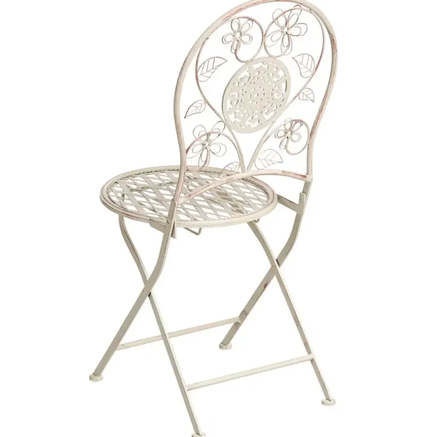 Bistro- & Balkonsets-Leen Bakker YAVIZA - Set van 2 tuinstoelen - Lichtbeige - IJzer