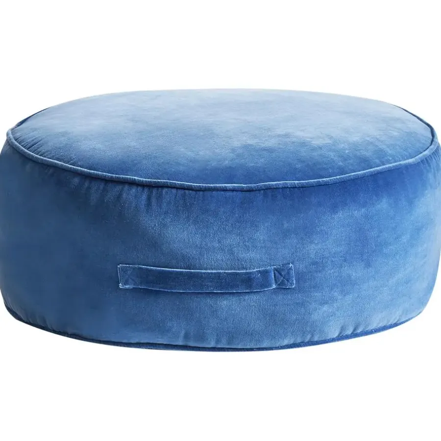 Leen Bakker YULLE - Poef - Blauw - Fluweel