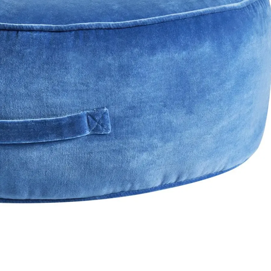 Leen Bakker YULLE - Poef - Blauw - Fluweel