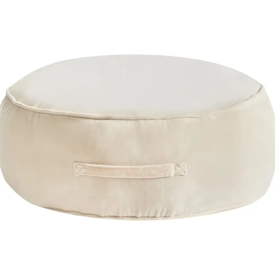 Leen Bakker YULLE - Poef - Lichtbeige - Fluweel