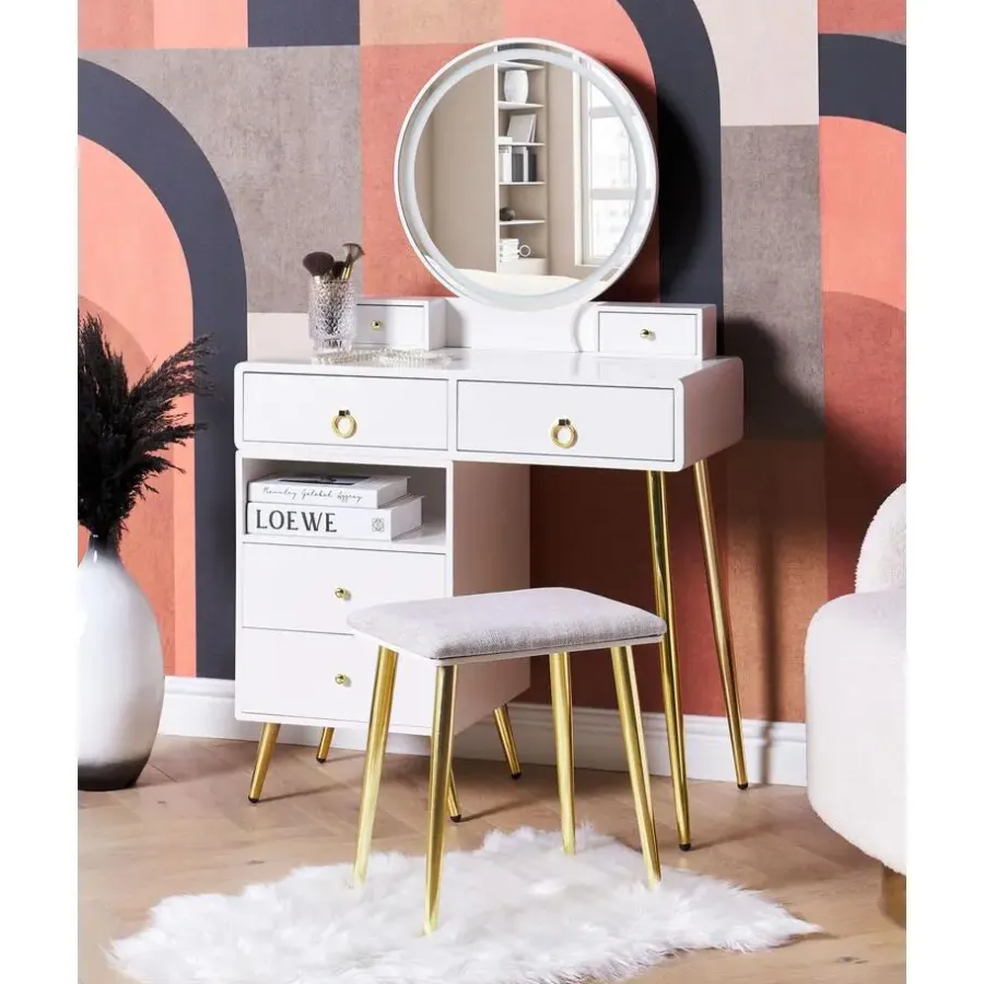 Beliani YVES - Kaptafel - Wit - MDF