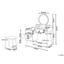 Beliani YVES - Kaptafel - Wit - MDF