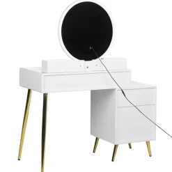 Beliani YVES - Kaptafel - Wit - MDF