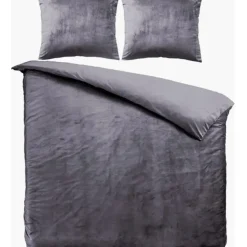 Lits-Jumeaux Dekbedovertrekken-Zavelo Dekbedovertrek Velvet Comfort Antraciet-Lits-jumeaux (240 x 200/220 cm)