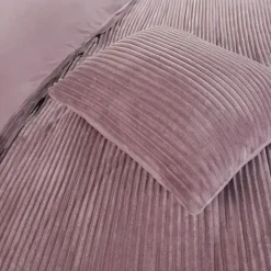 Zavelo Dorien Rib Teddy Dekbedovertrek Roze-2-persoons (200 x 200/220 cm)