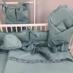 Kinderdekbedovertrekken-Zavelo Peuter Dekbedovertrek Royal Ruches Groen 120 x 150 cm