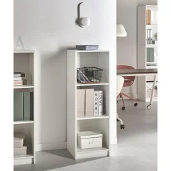 Leen Bakker ZEHNA - Boekenkast 3 planken - Wit - 40 x 40 cm - Vezelplaat