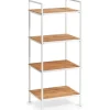 Zeller Badkamerkastje - 4 planken - wit - hout - 39 x 95 cm
