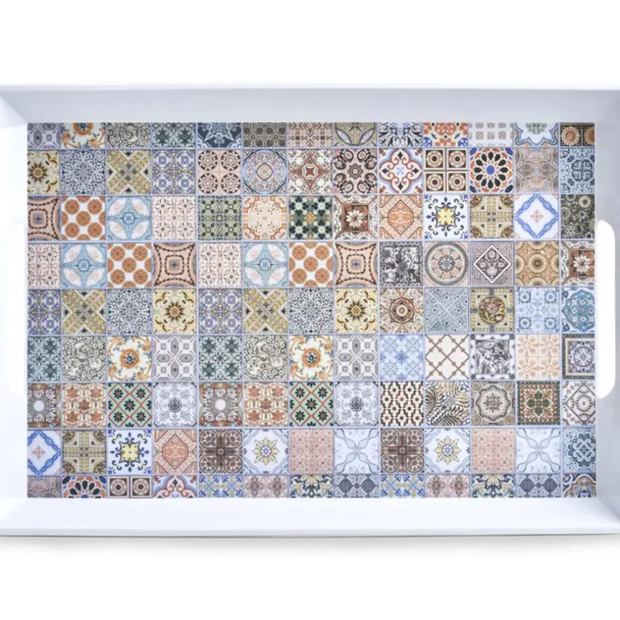 Dienbladen-Zeller Dienblad - met mozaiekprint - melamine - 50 x 35 cm
