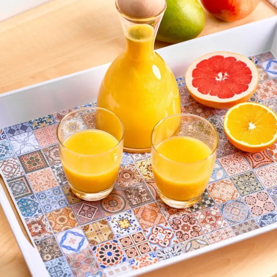 Dienbladen-Zeller Dienblad - met mozaiekprint - melamine - 50 x 35 cm
