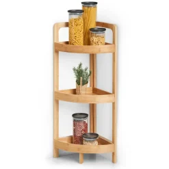 Zeller Hoekkastje/rekje - bamboe - hout - 29 x 29 x 85 cm