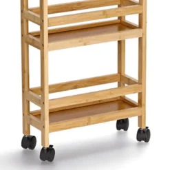 Trolleys-Zeller Keuken Trolley - met 3 niveaus - bruin - bamboe hout