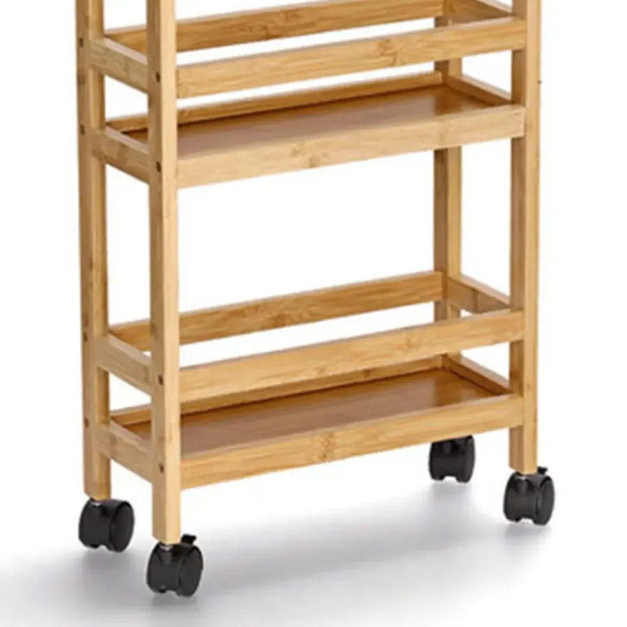 Trolleys-Zeller Keuken Trolley - met 3 niveaus - bruin - bamboe hout