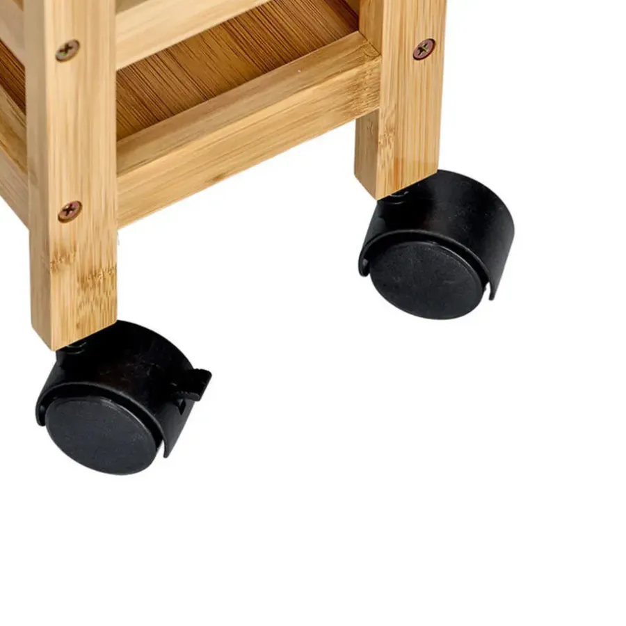 Trolleys-Zeller Keuken Trolley - met 3 niveaus - bruin - bamboe hout