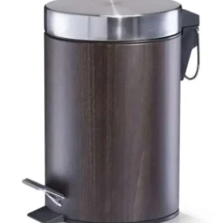 Zeller Pedaalemmer - houtprint - donkerbruin - 3 l - 26 cm