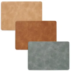 Placemats-Zeller placemats lederlook - cognac bruin - 45 x 30 cm