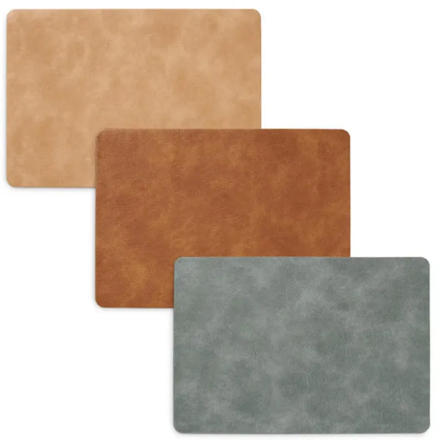 Zeller placemats lederlook - grijs - 45 x 30 cm