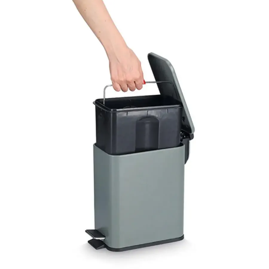 Prullenbakken-Zeller Prullenbak/pedaalemmer - metaal/kunststof - 5L - soft close