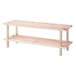 Kledingopbergers-Zeller Schoenenrek - hout - 2-laags - 80 x 26 x 29 cm