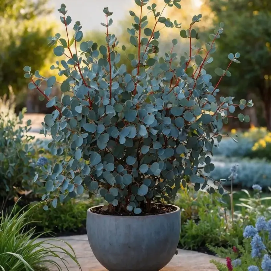 Plant in a Box Zilvereucalyptus - Set van 2 - Eucalyptus - Hoogte 90-110cm - ⌀19cm