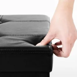 Bankjes-Parya Home Zitpoef, zitbank met opbergruimte, opvouwbaar, zwart