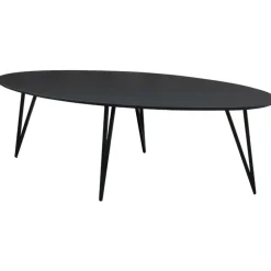 Industriële Eettafels|Ovale Eettafels-Dimehouse Zwart ovale eettafel Cesar 230x100 cm - Mangohout - Zwart