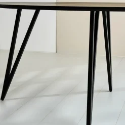 Industriële Eettafels|Ovale Eettafels-Dimehouse Zwart ovale eettafel Cesar 230x100 cm - Mangohout - Zwart